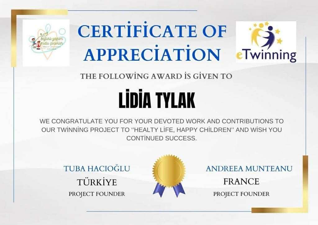 Projekt eTwinning dla przedszkolaków- “Healthy Life-Happy Children: Healthy Habits for Little Children”.