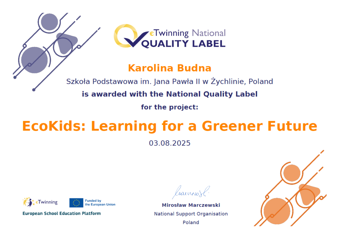 Klasa Vb z Krajową Odznaką Jakości eTwinning!