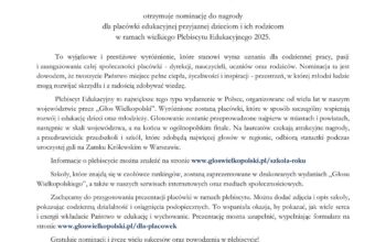 Nominacja w plebiscycie "Szkoła Roku"