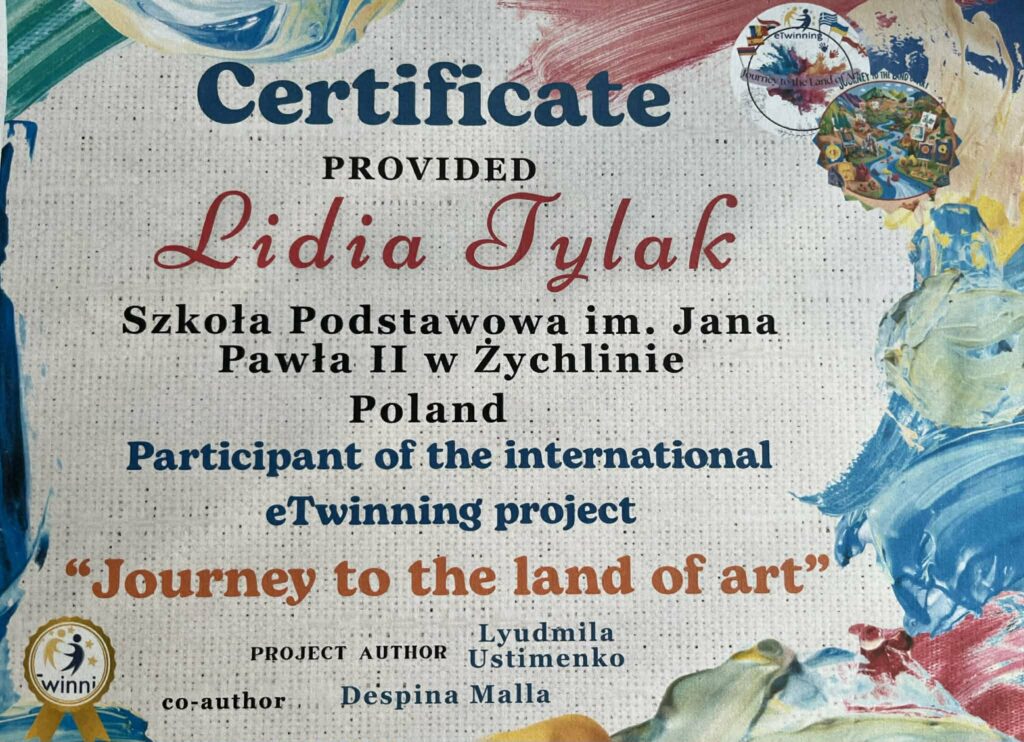Projekt eTwinning ,,Journey to the Land of Art”
